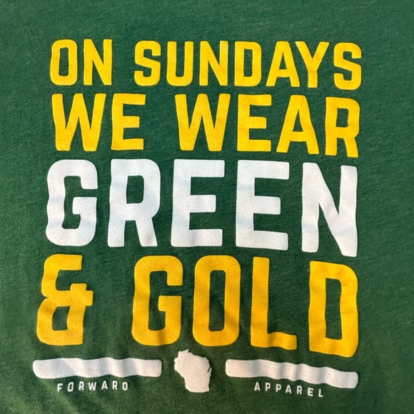Bella Canvas Tops - Green Bay Packers Fan Green and Gold XL T-Shirt